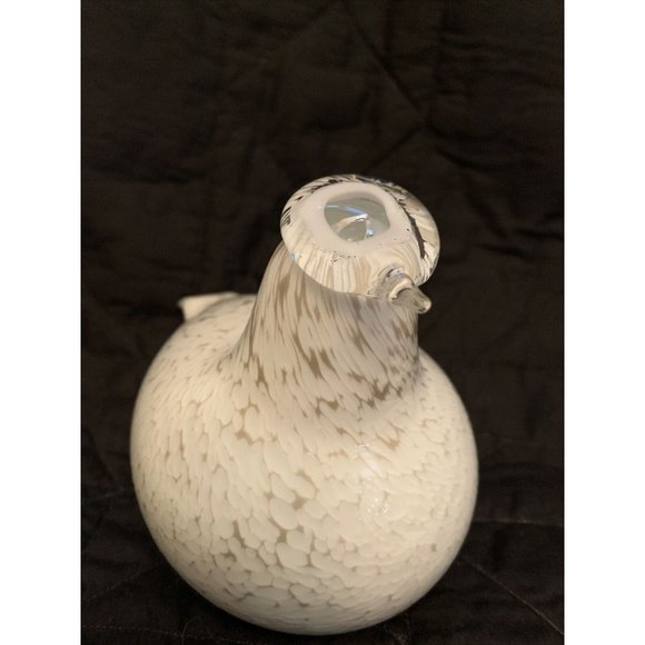 Oiva Toikka Nuutajarvi Littala Finnish Art Glass Speckled White Bird Dove - Picture 2 of 8